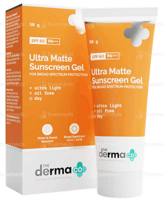 The Derma Co Ultra Matte Spf 60 Pa+++ Sunscreen Gel 50Gm