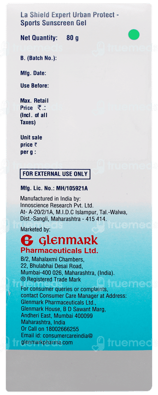 La Shield Expert Urban Protect Spf 50 Pa+++ Mineral Sunscreen Gel 80gm