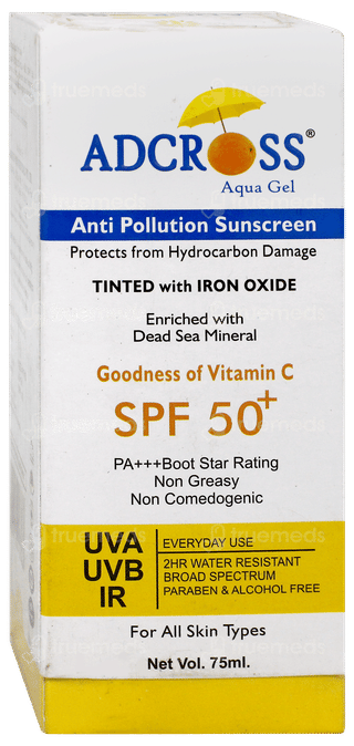 Adcross Aqua Spf 50+ Pa+++ Anti Pollution Sunscreen Gel 75Ml