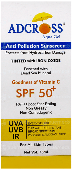 Adcross Aqua Spf 50+ Pa+++ Anti Pollution Sunscreen Gel 75Ml
