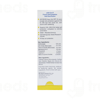 Adcross Aqua Spf 50+ Pa+++ Anti Pollution Sunscreen Gel 75ml