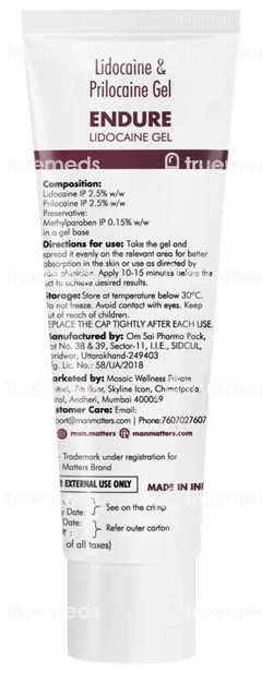 Man Matters Endure Delay Gel 20 GM