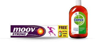 Moov Strong Diclofenac Gel 30Gm With Dettol Antiseptic Liquid 60Ml Free