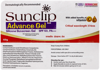 Sunclip Advance Spf 50 Pa+++ Silicone Sunscreen Gel 60gm