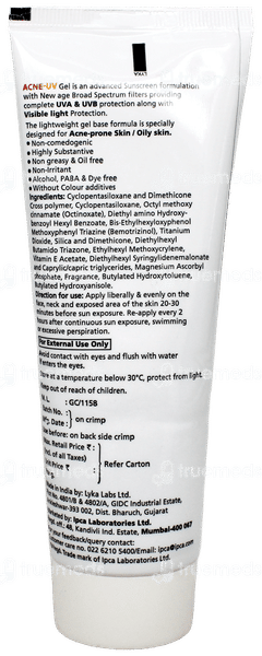 Acne Uv Spf 50 + Pa+++ Silicone Sunscreen Gel 100gm