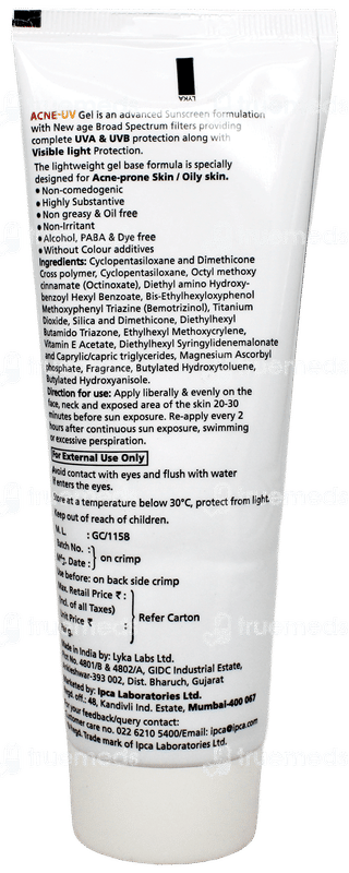 Acne Uv Spf 50 + Pa+++ Silicone Sunscreen Gel 100gm