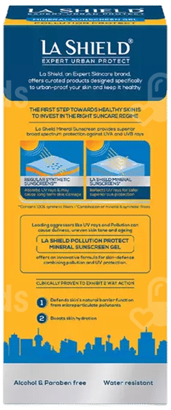 La Shield Expert Urban Protect Spf 50 Pa+++ Mineral Sunscreen Gel 50Gm