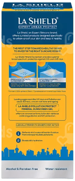 La Shield Expert Urban Protect Spf 50 Pa+++ Mineral Sunscreen Gel 50Gm