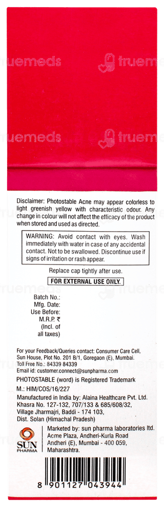 Photostable Acne Spf 55+ Pa+++ Matte Finish Sunscreen Gel 50gm