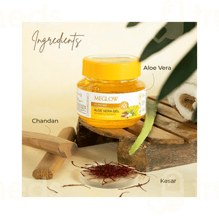 Meglow Aloe Vera With Kesar And Chandan Gel 100gm