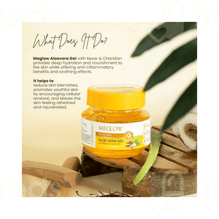 Meglow Aloe Vera With Kesar And Chandan Gel 100gm