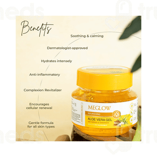 Meglow Aloe Vera With Kesar And Chandan Gel 100gm