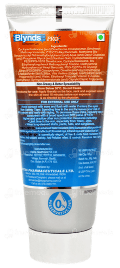 Blynds Pro Spf 80+ Pa+++ Sunscreen Gel 50gm