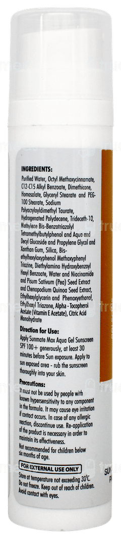 Sunmate Max Spf 100+ Sunscreen Aqua Gel 50gm