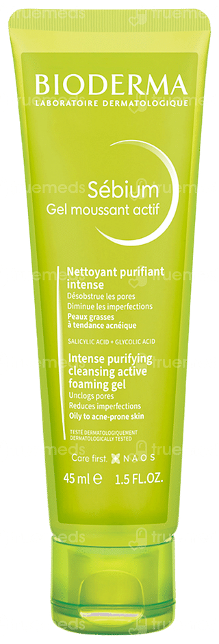 Bioderma Sebium Moussant Actif Intense Purifying Cleansing Foaming Gel 45ml