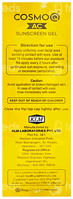 Cosmo Q Ac Spf 30 Pa+++ Sunscreen Gel 60Gm