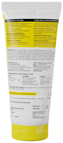 Sun Scoop Oil Control Spf 50+ Pa++++ Gel Sunscreen 45gm