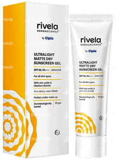 Rivela Dermascience Ultralight Matte Spf 50 Pa+++ Dry Sunscreen Gel 50gm