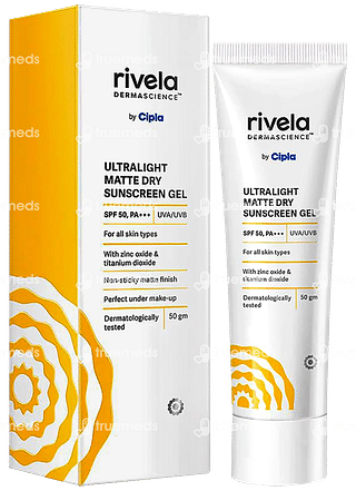 Rivela Dermascience Ultralight Matte Spf 50 Pa+++ Dry Sunscreen Gel 50gm