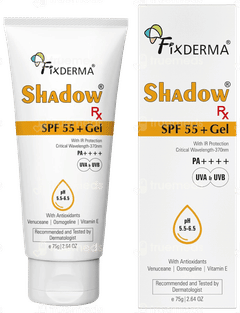 Fixderma Shadow Rx Spf 55+ Pa++++ Gel 75Gm