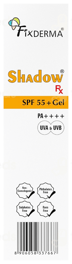 Fixderma Shadow Rx Spf 55+ Pa++++ Gel 75Gm
