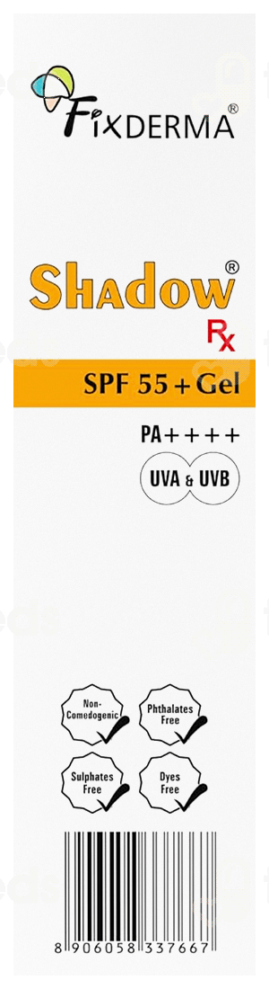Fixderma Shadow Rx Spf 55+ Pa++++ Gel 75Gm