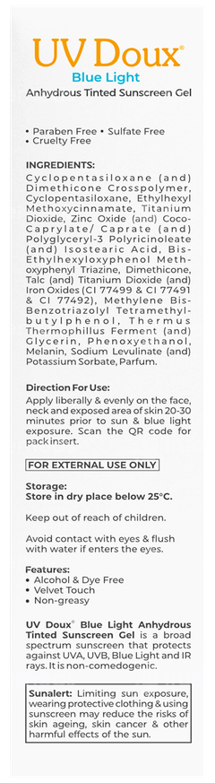 Brinton Uv Doux Blue Light Spf 50 Pa+++ Anhydrous Tinted Sunscreen Gel 100gm