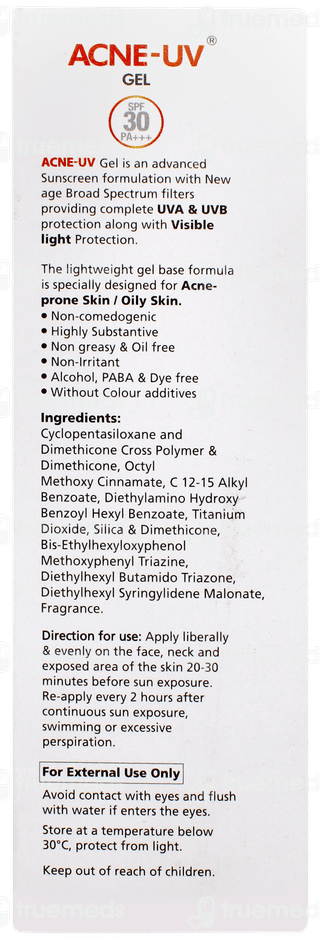 Acne Uv Spf 30 Pa+++ Gel 100gm