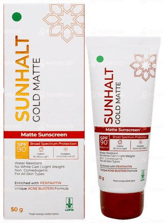 Sunhalt Gold Spf 90+ Pa+++ Matte Sunscreen 50gm