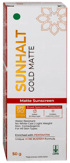 Sunhalt Gold Spf 90+ Pa+++ Matte Sunscreen 50gm