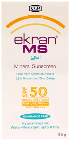 Ekran Ms Spf 50 Pa+++ Mineral Sunscreen Gel 50Gm