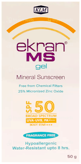 Ekran Ms Spf 50 Pa+++ Mineral Sunscreen Gel 50Gm