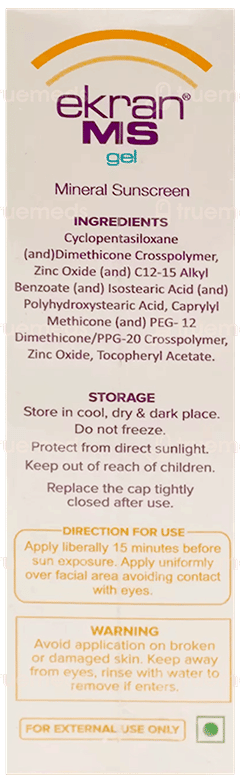 Ekran Ms Spf 50 Pa+++ Mineral Sunscreen Gel 50Gm Ekran Ms Spf 50 Pa+++ Mineral Sunscreen Gel 50Gm