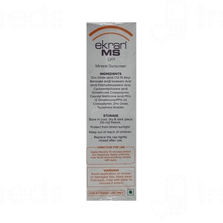 Ekran Ms Spf 50 Pa+++ Mineral Sunscreen Gel 50Gm