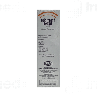 Ekran Ms Spf 50 Pa+++ Mineral Sunscreen Gel 50Gm