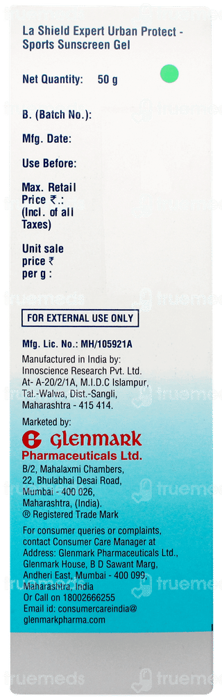 La Shield Expert Urban Protect Sports Spf 50+ Pa+++ Mineral Sunscreen Gel 50gm