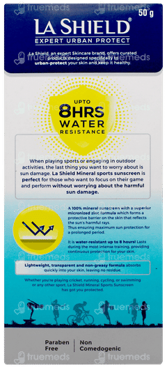 La Shield Expert Urban Protect Sports Spf 50+ Pa+++ Mineral Sunscreen Gel 50gm