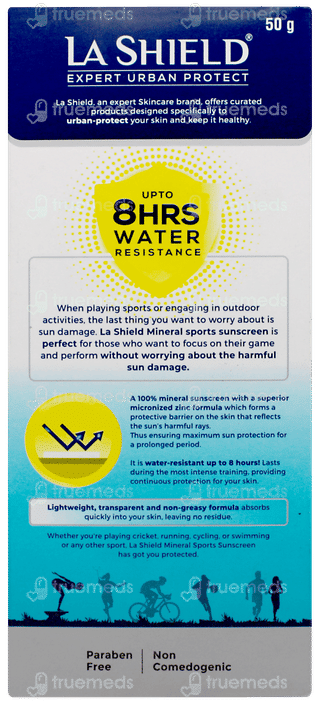 La Shield Expert Urban Protect Sports Spf 50+ Pa+++ Mineral Sunscreen Gel 50gm