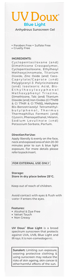 Brinton Uv Doux Blue Light Spf 50 Pa+++ Anhydrous Sunscreen Gel 30gm