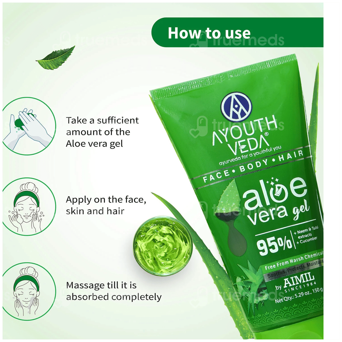 Ayouth Veda Aloe Vera Gel 150gm - Uses, Side Effects, Dosage, Price |  Truemeds