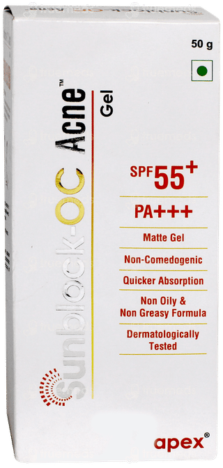Sunblock Oc Acne Spf 55+ Pa+++ Gel 50gm