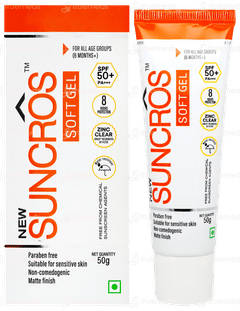 Suncros Soft New Spf 50+ Pa+++ Matte Finish Gel 50gm Suncros Soft New Spf 50+ Pa+++ Matte Finish Gel 50gm