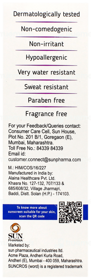 Suncros Neo Spf 75+ Pa+++ Sunscreen Gel 50gm