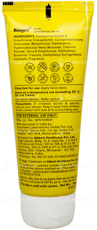 Melagard Matte Spf 50+ Pa+++ Sunscreen Gel 50gm