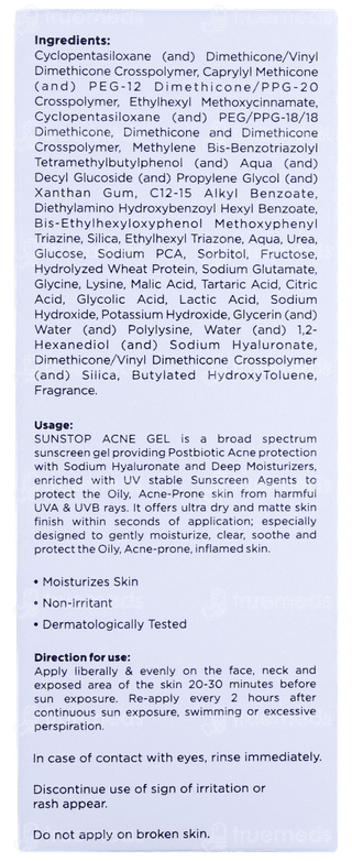 Sunstop Acne Spf 80 Pa++++ Advanced Sun Protection Gel 50gm