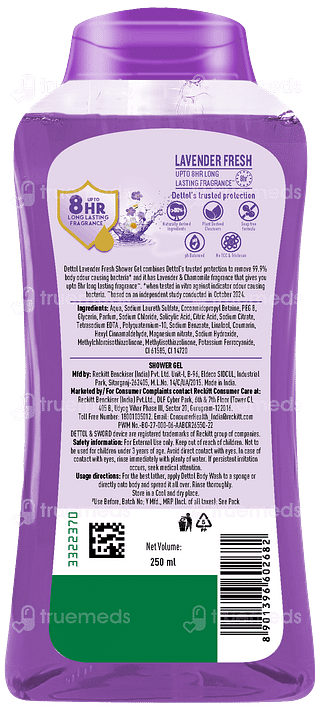 Dettol Lavender Fresh Shower Gel 250ml
