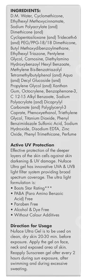 Nuface Ultra Spf 60+ Pa++++ Sunscreen Gel 50Gm