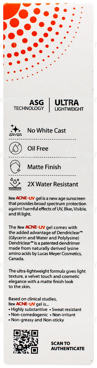 Acne Uv New Advanced Light Protection Spf 30+ Pa+++ Sunscreen Gel 60gm