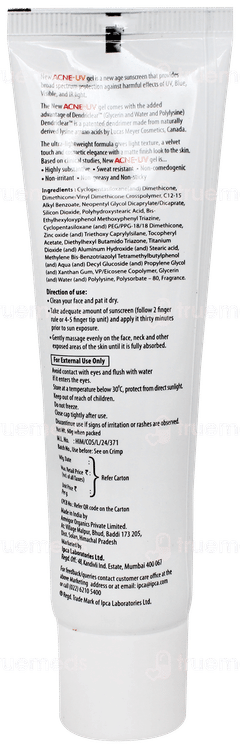 Acne Uv New Advanced Light Protection Spf 30+ Pa+++ Sunscreen Gel 60gm