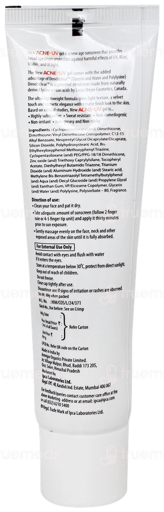 Acne Uv New Advanced Light Protection Spf 30+ Pa+++ Sunscreen Gel 60gm